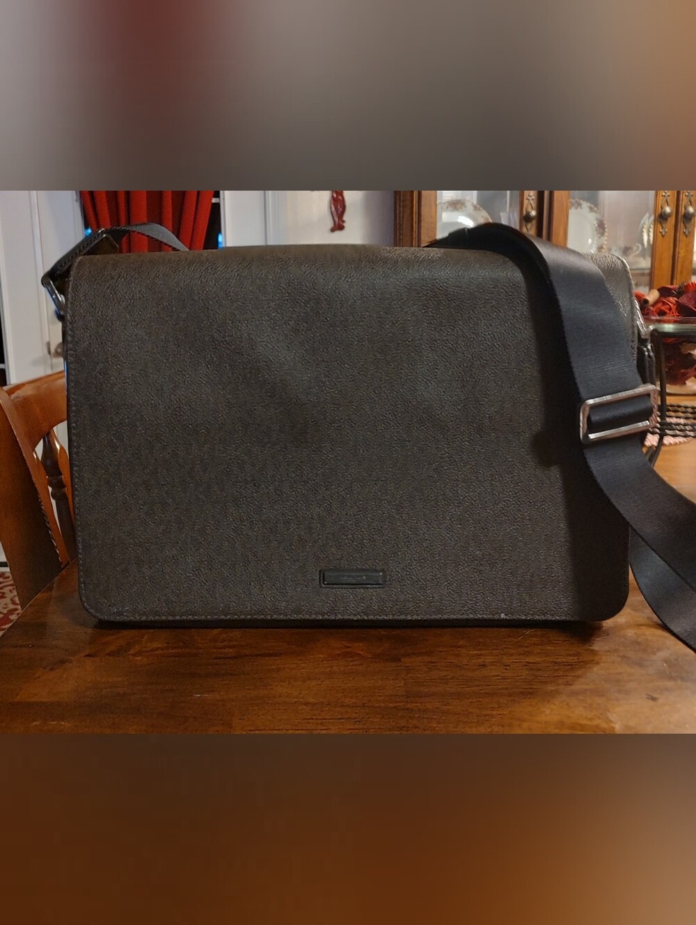Michael Kors Men's Black Messenger Bag with Adjustable Strap